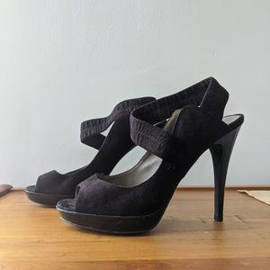 Levity high heel platform sandals micro suede